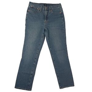 J. Crew Jean Essential Straight Women's 27 Blue Denim Re-Imagined Mid Rise